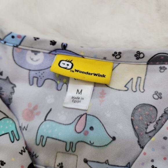 WonderWink nurse hospital scrubs-cats & dogs size M - Picture 3 of 8